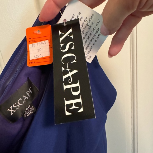 Xscape royal blue crepe scuba formal gown, 20W, NWT - Picture 8 of 12